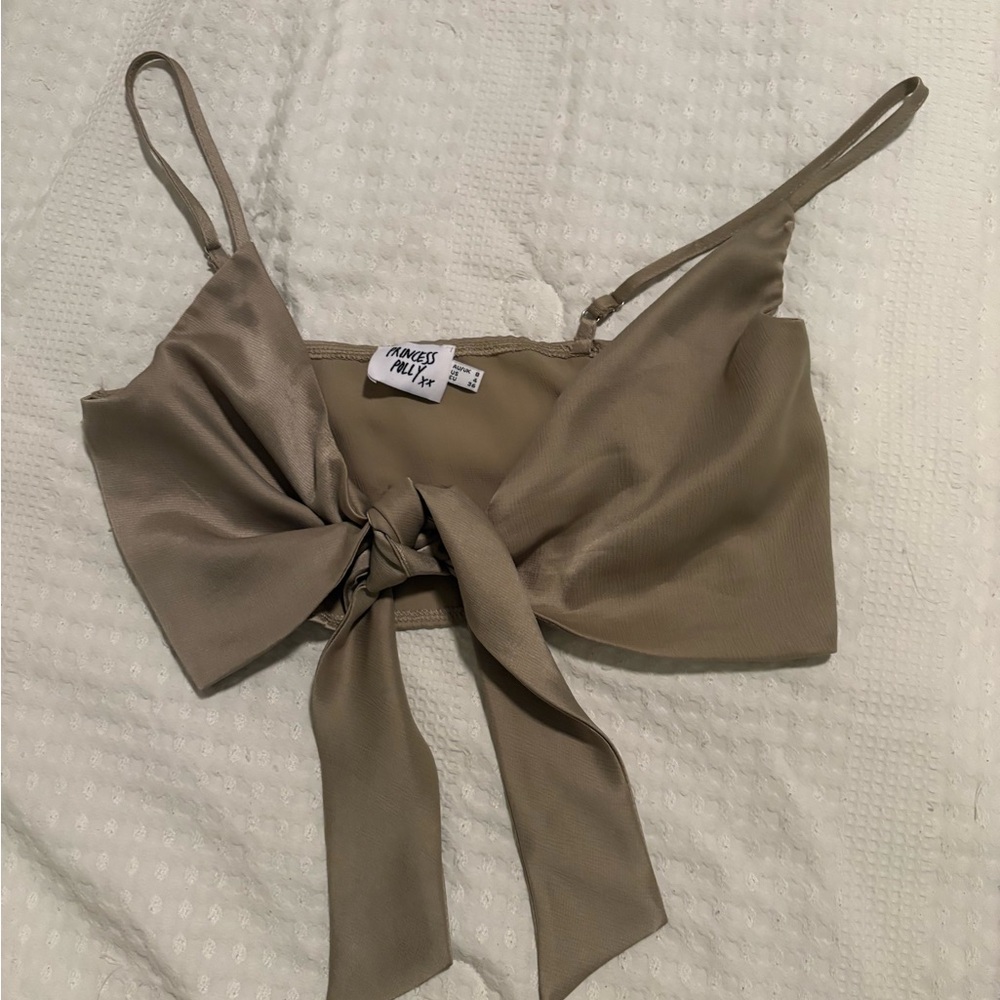 Princess Polly Olive Green Tie-Front Top